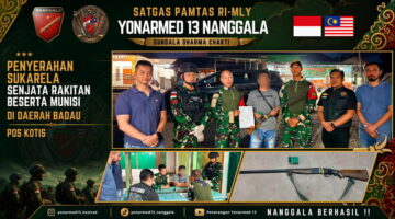 Gagalkan Peredaran Senjata Ilegal, Sweeping Gabungan Satgas Yonarmed 13/Nanggala dan Bea Cukai Nanga Badau Amankan 1 Pucuk Senjata Rakitan beserta 4 Butir Munisi