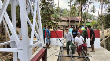 Hubungkan Tiga Desa, TNI dan Warga Kajang Gotong Royong Bangun Jembatan Gantung Perintis Garuda
