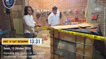 Sat Reskrim Polres Bulukumba Bongkar Gudang Penimbunan BBM Solar di Ujung Loe