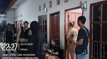 Sat Narkoba Polres Bulukumba Kembali Gelar Operasi KRYD di Sejumlah Rumah Kost di Kota Bulukumba.