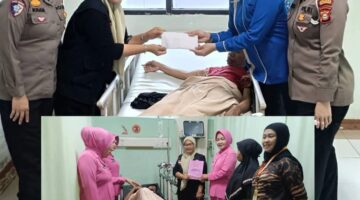 Semua Cinta untuk Nakla, Polwan dan Bhayangkari Polres Bulukumba Jenguk dan Doakan Nakla.